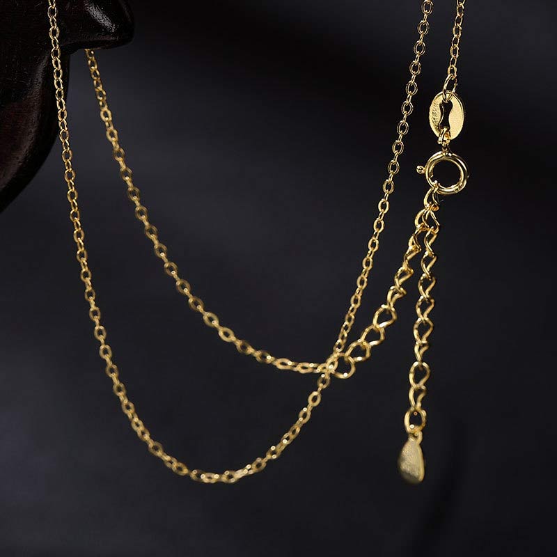 Kette Jade Elefant – Segen & Wohlstand – Bild 12 – Goldene Kette mit Anhänger elegant am Hals getragen Schmuck
