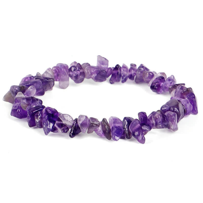 Armband Amethyst Kristall – Heilung Energie lila Naturstein elastisch getragen