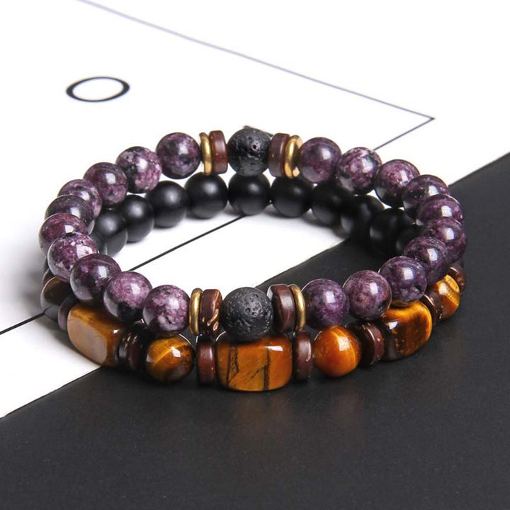 Armband 2er Set Tigerauge Kaiserstein Heilstein