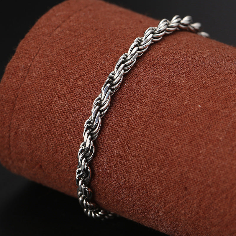 Silbernes geflochtenes Armband 925 Silber Om Mani Padme Hum Liebe Frieden