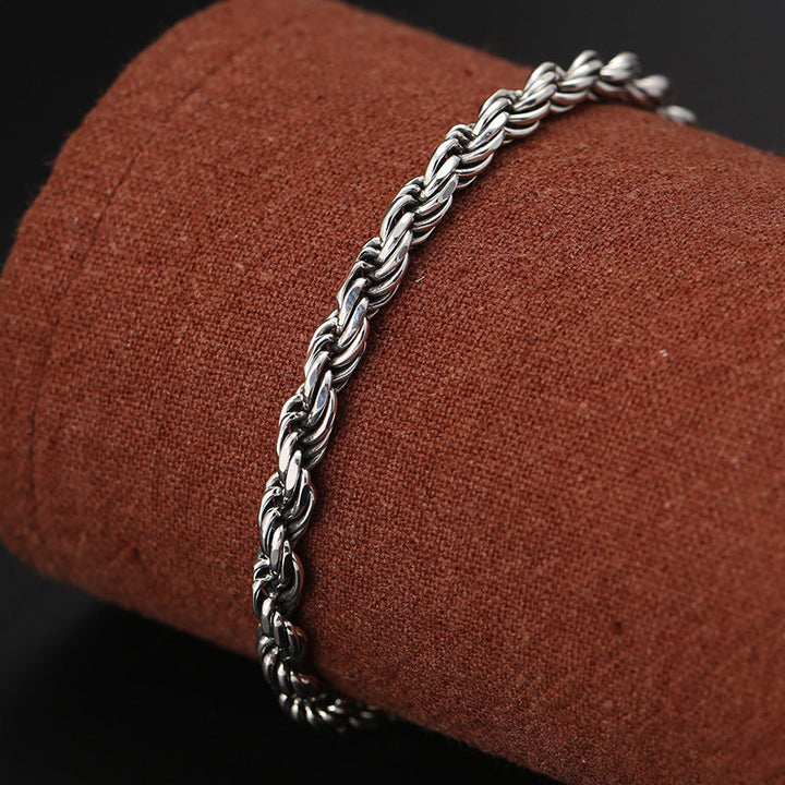Silbernes geflochtenes Armband 925 Silber Om Mani Padme Hum Liebe Frieden