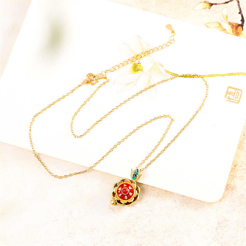 Kette Lotus Roter Achat Erleuchtung