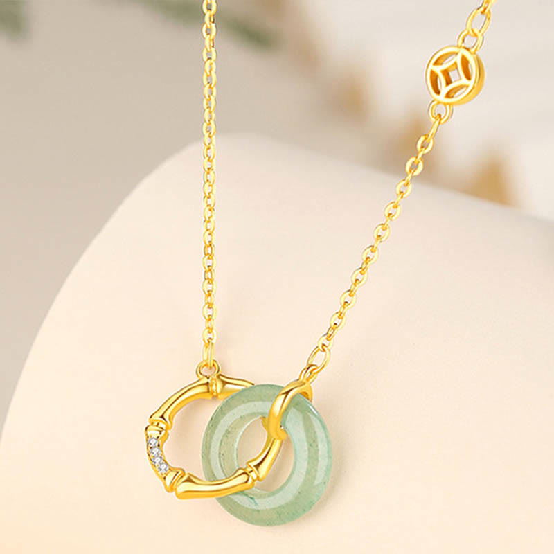 Kette Aventurin Gold Münze Natur