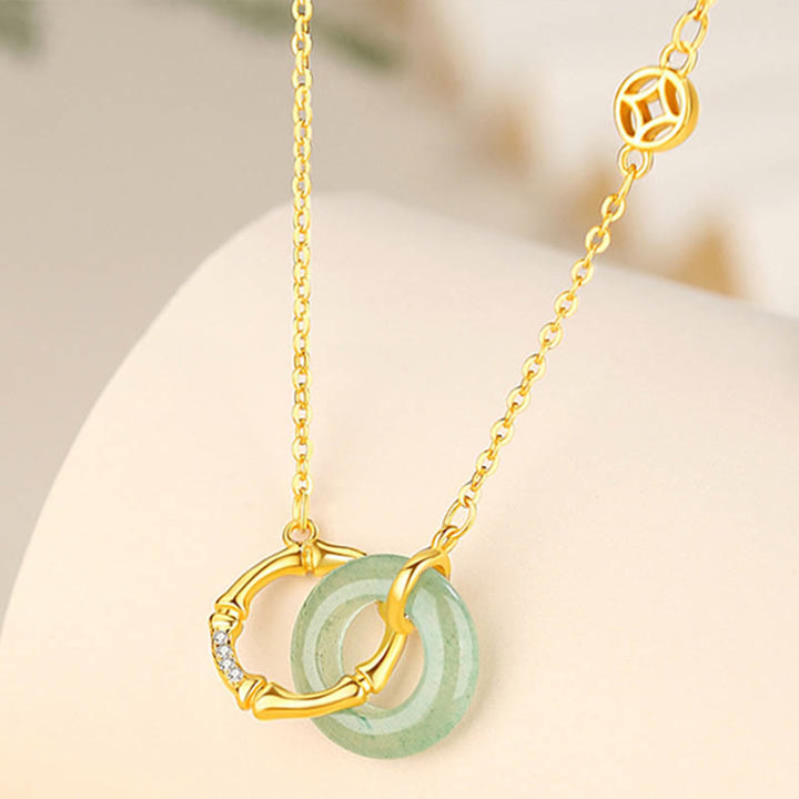 Kette Aventurin Gold Münze Natur