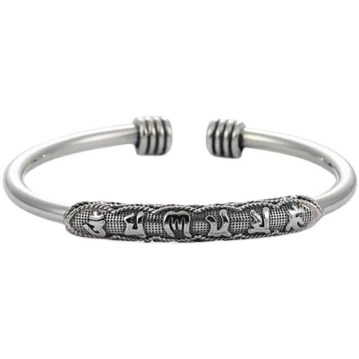 Silbernes Armband Om Mani Padme Hum – Frieden mit Mantra-Gravur elegant.