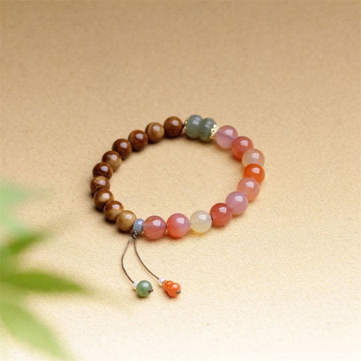 Armband Achat Jade – Schutz & Wohlstand mit braunen und rosa Steinen