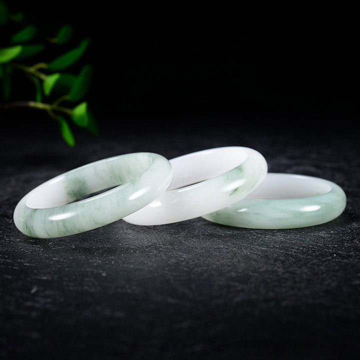 Jade Armband in Weiß und Grün, Glück und Heilung Harmonie