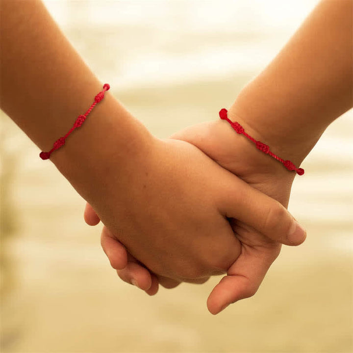Armband Böses Auge 7 Rotes Band - Schutz 4er Set