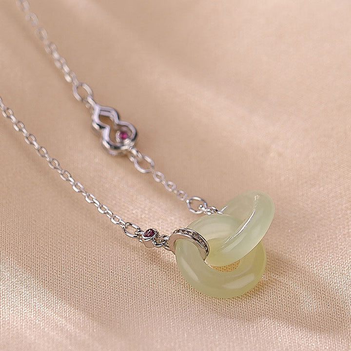 Anhänger Kette grüne Jade Buddha Glück Silber