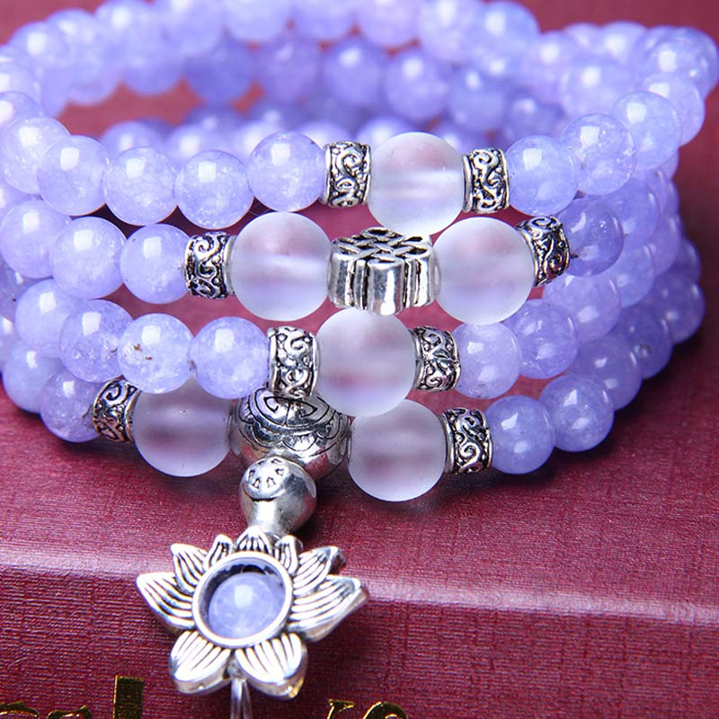 Mala Jaspis – Stärke Armband mit Lotus-Anhänger violetter Stein elegant