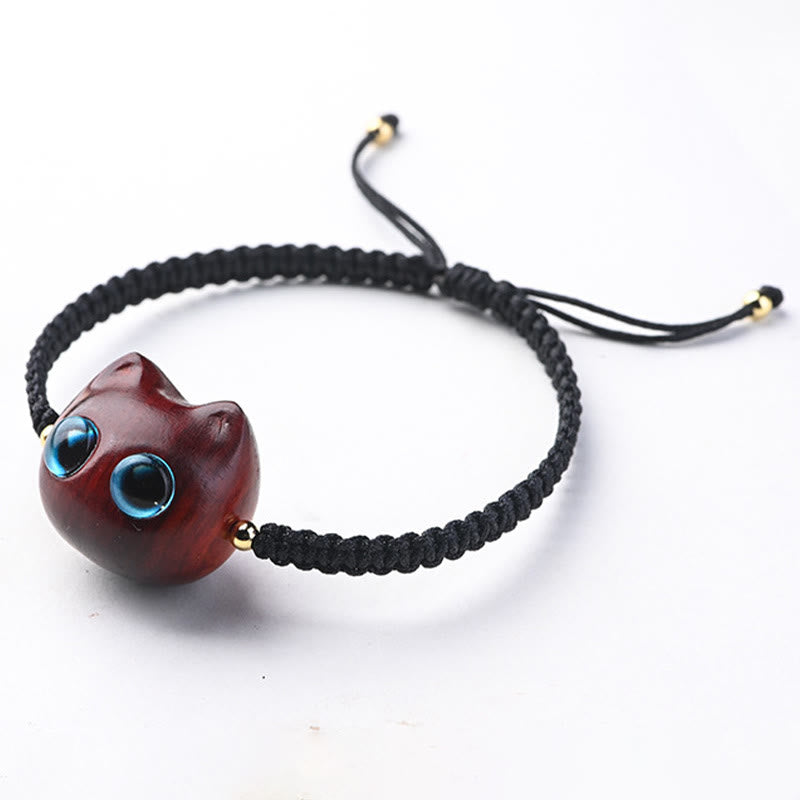 Armband Sandelholz Ebenholz Katze – Schutz & Ruhe