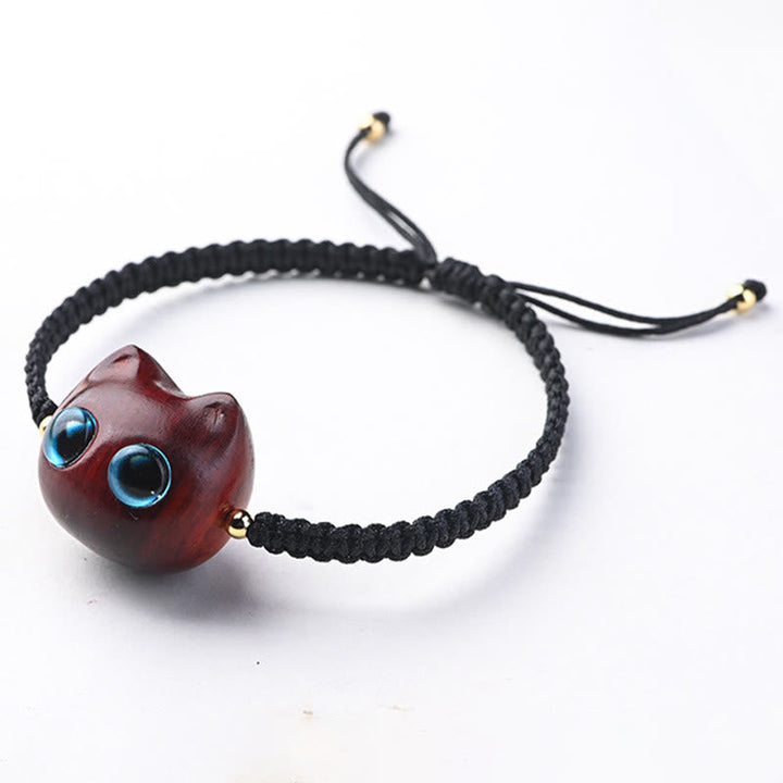 Armband Sandelholz Ebenholz Katze – Schutz & Ruhe
