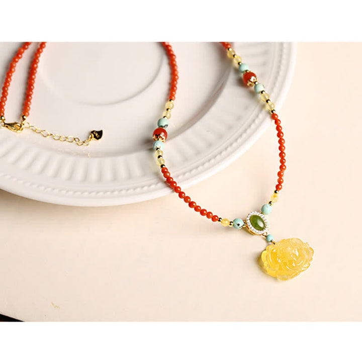 Kette Roter Achat Edelstein Schmuck Elegant