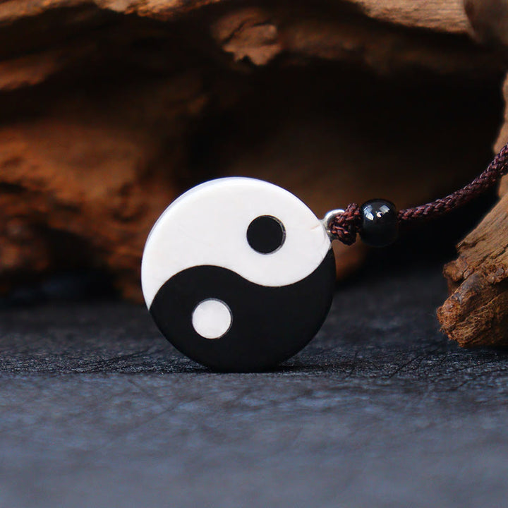 Yin Yang Anhänger Obsidian Balance Stärke Natur