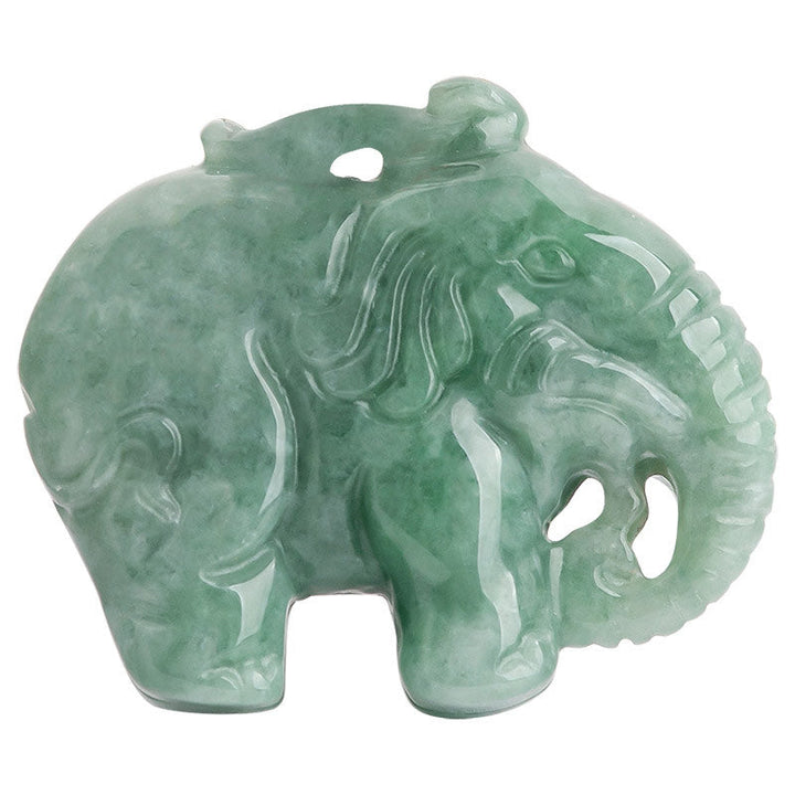 Anhänger Kette Jade Elefant Glück grün Naturstein