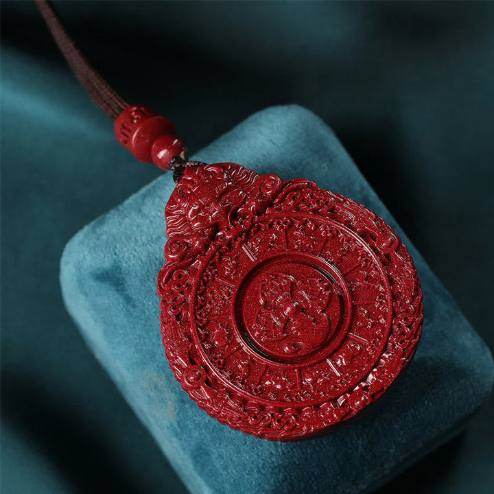 Zinnober Kette Bagua Anhänger Tierkreis Natur