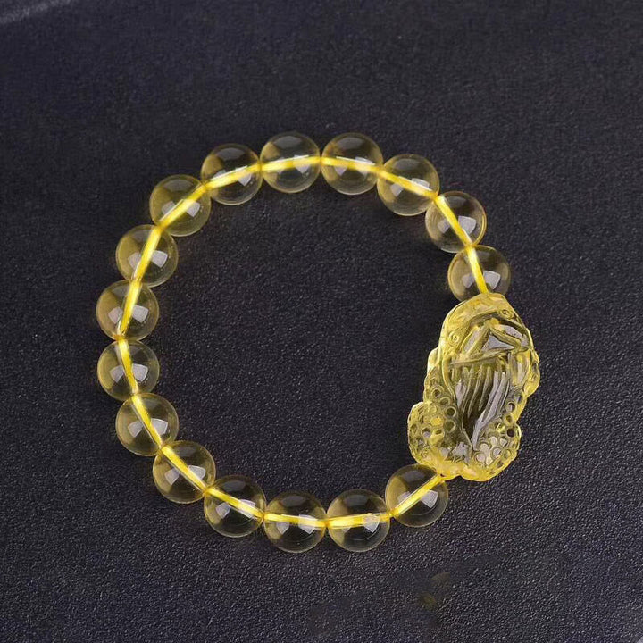 Armband Citrin Pixiu – Energie gelbe Perlen Naturstein Amulett