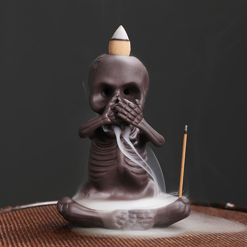 Räucherkegel Weihrauch Totenkopf Ton Kleiner Geist/Nichts sagen