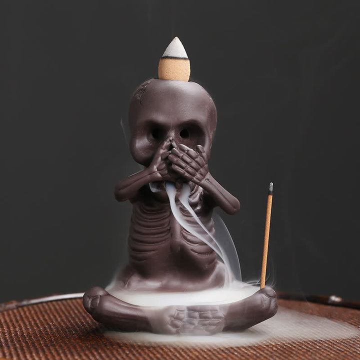Räucherkegel Weihrauch Totenkopf Ton Kleiner Geist/Nichts sagen