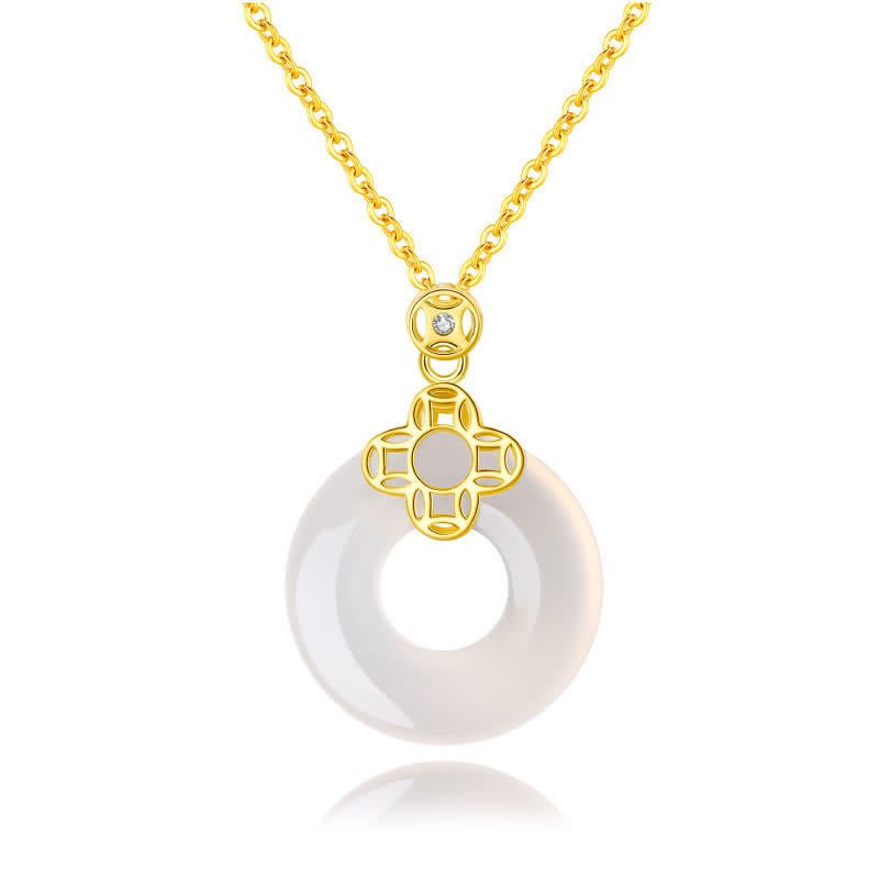 Kette Chalcedon Mnze Sterlingsilber – Frieden