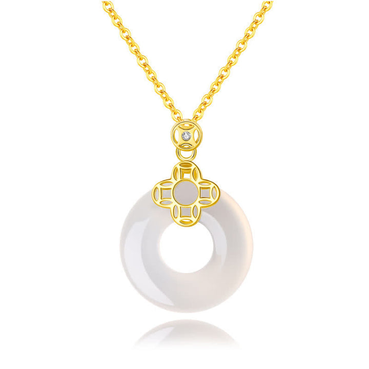 Kette Chalcedon Mnze Sterlingsilber – Frieden