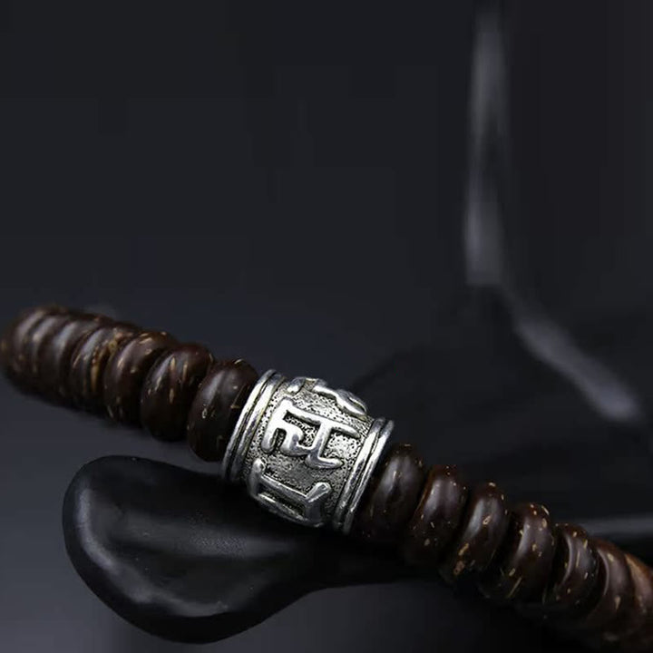 Armband Om Mani Padme Hum – Energie mit Obsidian und Silber getragen