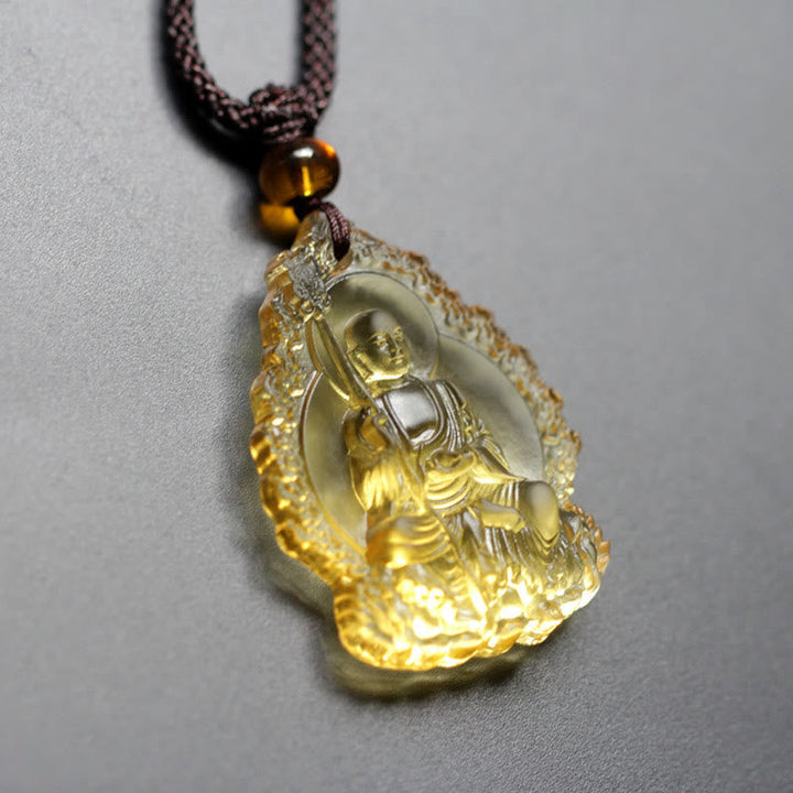 Kette Buddha Liuli Ksitigarbha Klarheit Kristall Anhänger