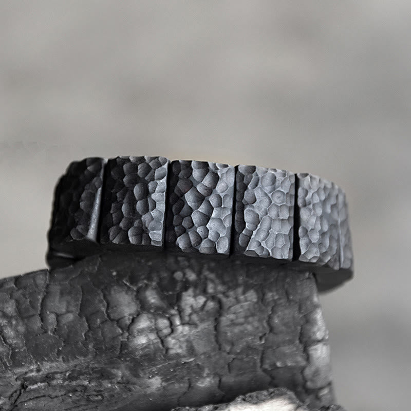 Armband Ebenholz Paar Frieden schwarze Naturstein Perlen elastisch getragen
