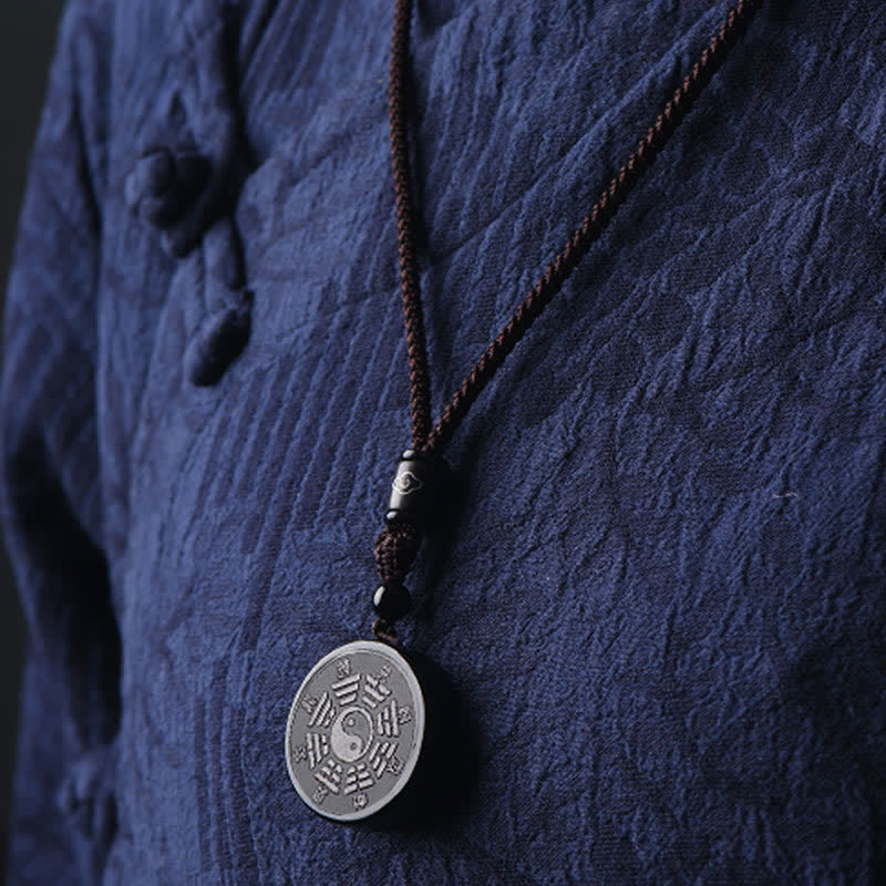 Obsidian Bagua Yin Yang Kette Anhänger Stärke