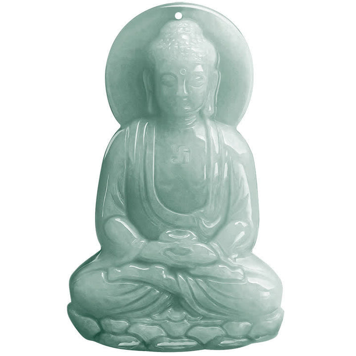 Jade Anhänger Kette Amitabha Buddha Mitgefühl grün