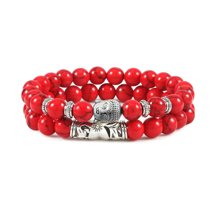 Rotes Achat Armband Kristall elastisch Naturstein Schutz Charm