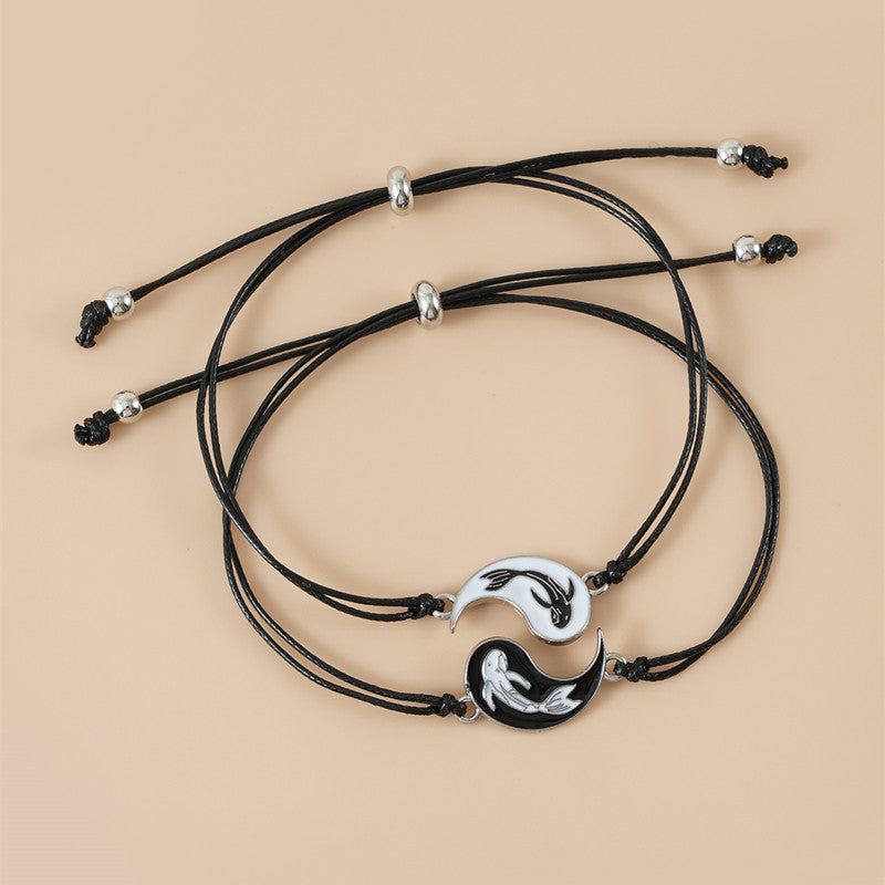 Partnerarmband Yin Yang Hämatit 2er Set