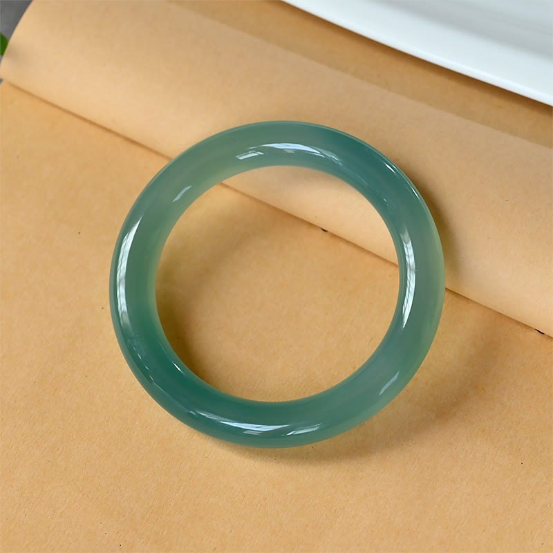 Grünes Chalcedon Armband Armreif Stärke Naturstein poliert glänzend