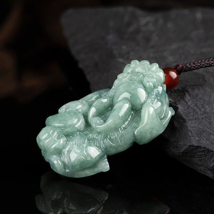 Anhänger Jade Pixiu Kette grüne Glück