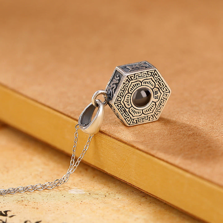 Anhänger Kette Tibetischer Hexagon Silber