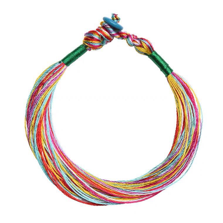 Buntes Fünffarben Armband Schutz Energie Glücksbringer Handgelenk getragen