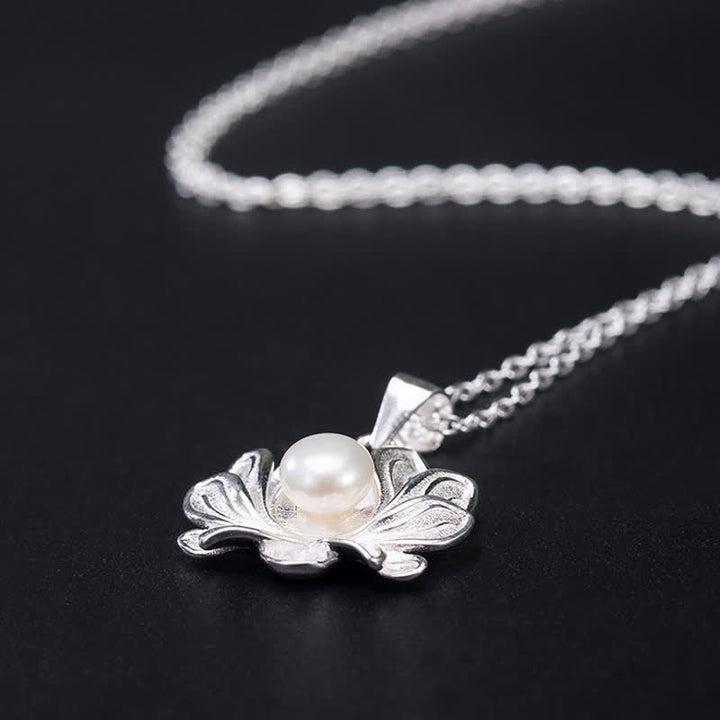 Kette Sterling-Silber Lotus Perle Wohlstand Anhänger