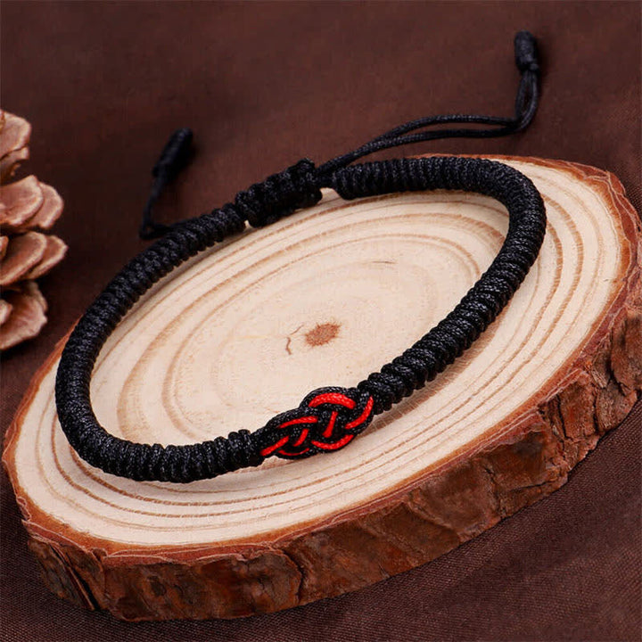Armband Rot Schwarz Chinesischer Knoten - Schutz