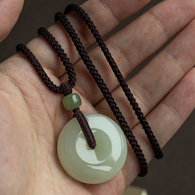 Jade-Anhänger Kette grüne Jade Glück Natur