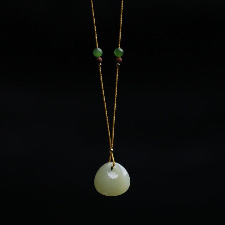 Kette Hetian Jade Grün Anhänger Natur Wohlstand