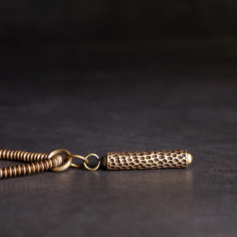 Kupfer Armband Heilung mit gewundener Spule und strukturiertem Zylinder Details
