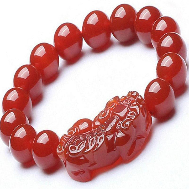 Armband Roter Achat Pixiu - Wohlstand