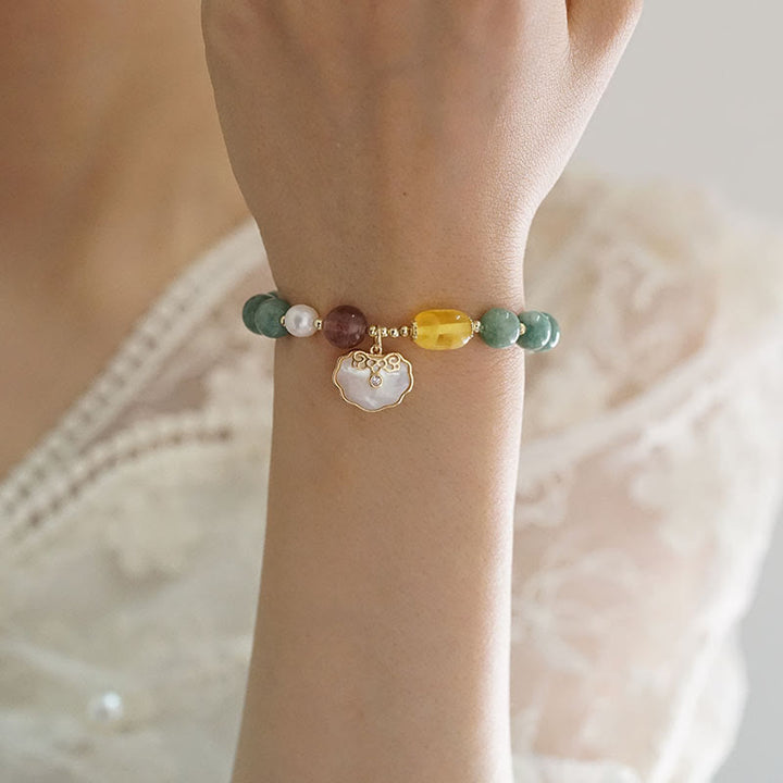 Armband Jade Seemuschel – Glück & Harmonie