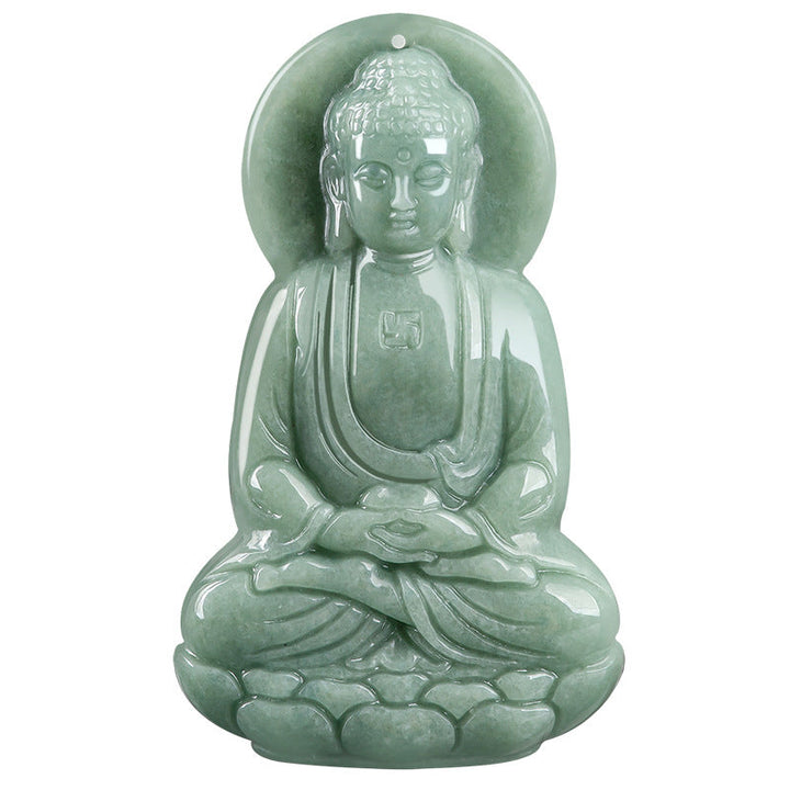 Anhänger Kette Jade Amitabha Buddha Mitgefühl grün