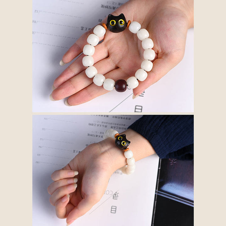 Armband Sandelholz Bodhi Katze – Glück