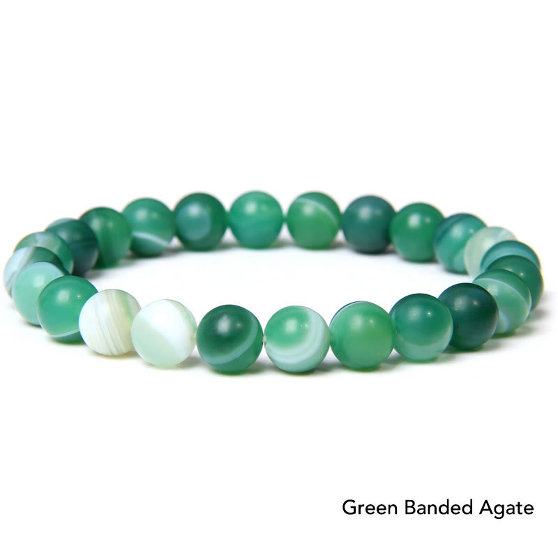 Grünes Bandachat Armband Kristall elastisch Naturstein Balance Schmuck