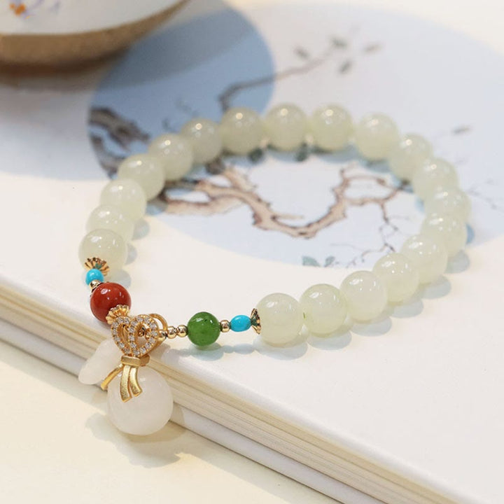 Armband Weiße Jade – Segen