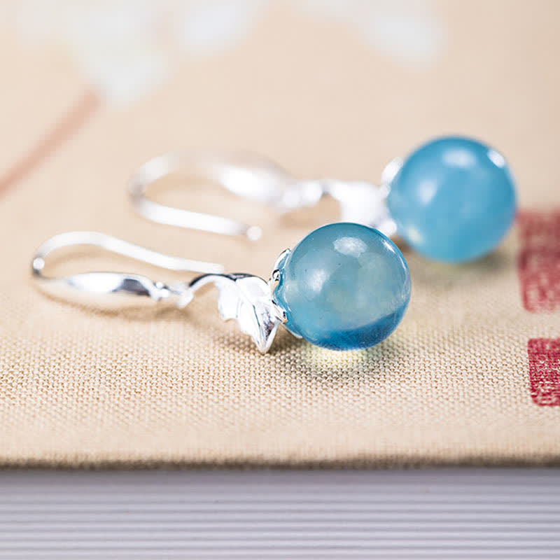 Aquamarin Ohrringe Sterlingsilber blau Naturstein Tropfen