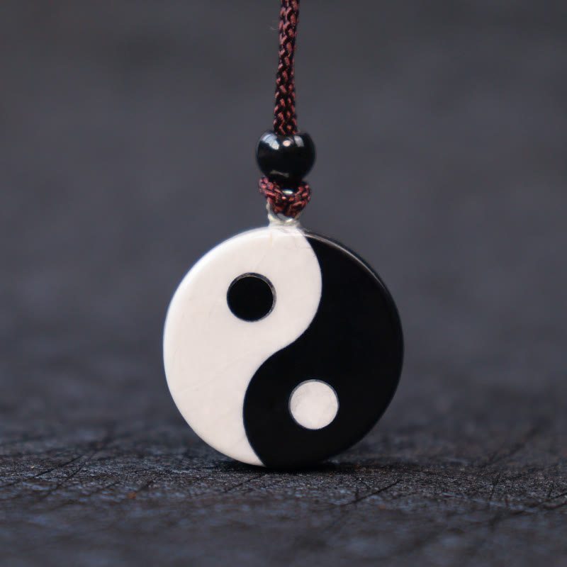 Yin Yang Anhänger Obsidian Kraft Equilibrium Kette