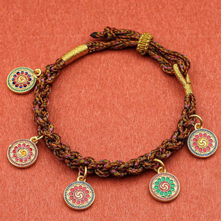 Armband Five – Glück & Wohlstand mit fünf bunten Medaillonen Anhängern